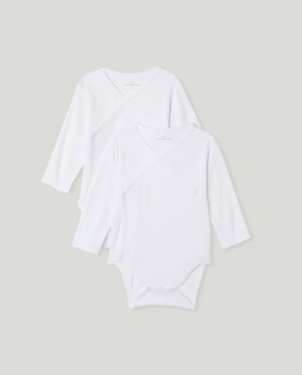 

Набор из 2 детских бодиков с длинным рукавом Cotton Juice, белый