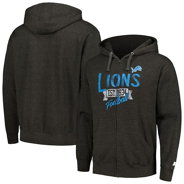 

Мужская толстовка с молнией Detroit Lions charcoal Starter, Черный, Мужская толстовка с молнией Detroit Lions charcoal Starter