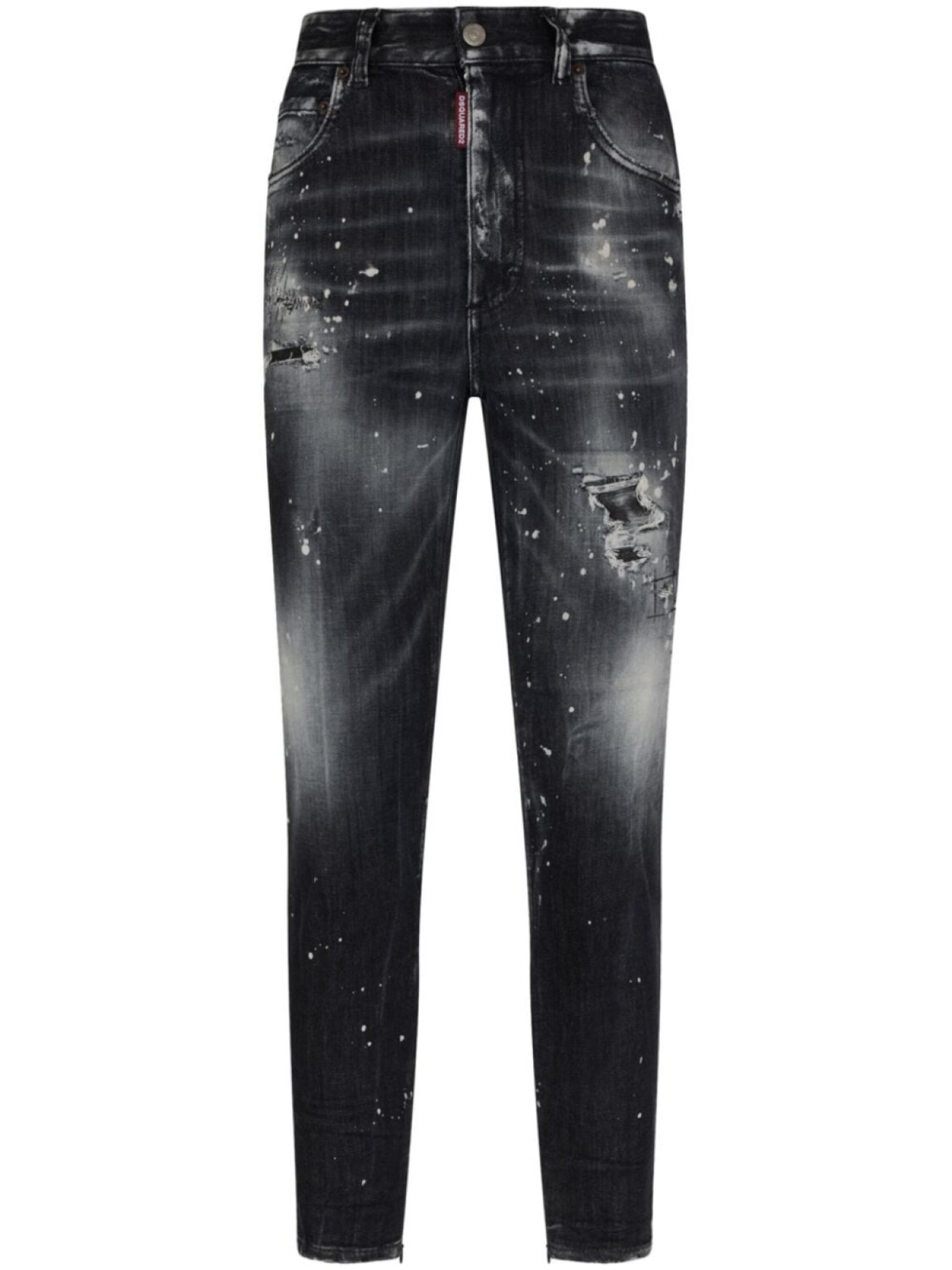 

Dsquared2 зауженные джинсы с эффектом потертости, черный