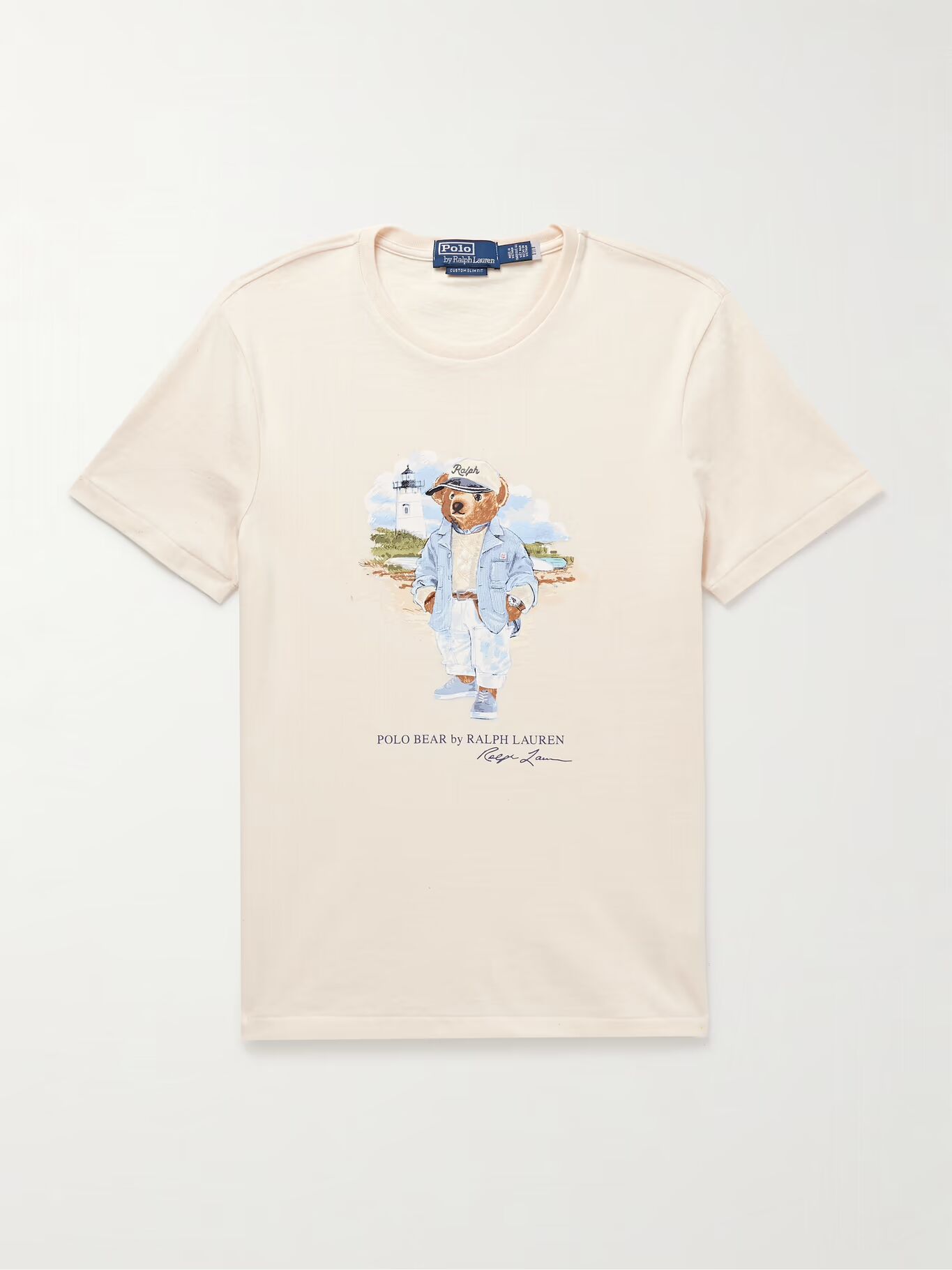 

Футболка из хлопкового джерси с логотипом POLO RALPH LAUREN, экрю
