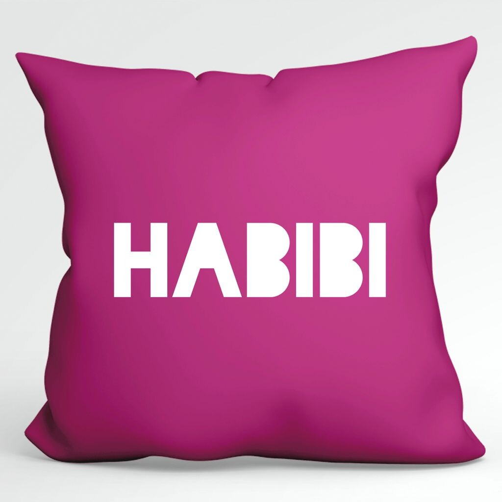 

Подушка Huuraa Habibi Treasure Friend Декоративный чехол на подушку без наполнителя Размер 40 x 40 см Цвет фуксии с мотивом для всех любимых Идея подарка для друзей и семьи Hellweg Druckerei