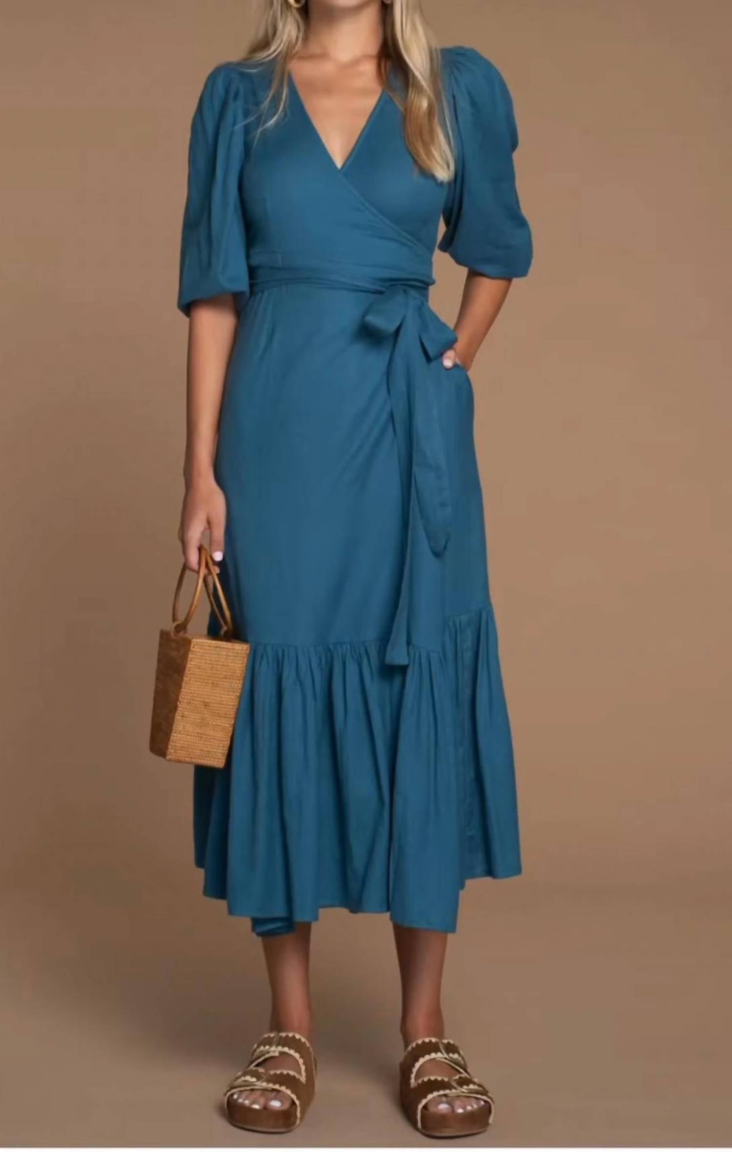 

Olivia James the Label Платье Клэр из батика синего цвета