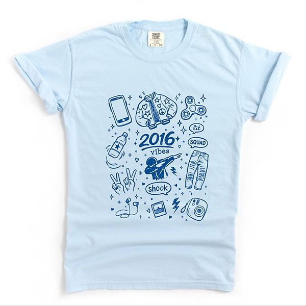 

Футболка с принтом в стиле коллажа 2016 vibes sketched Simply Sage Market, Chambray