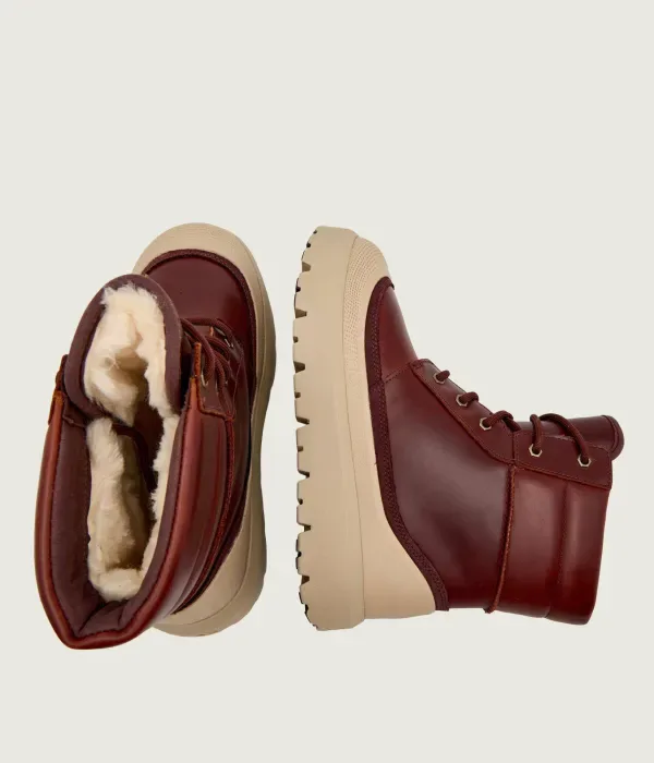 Высокие кожаные туфли M NEUMEL HIGH WEATHER HYBRID Ugg, бордовый — фото 4