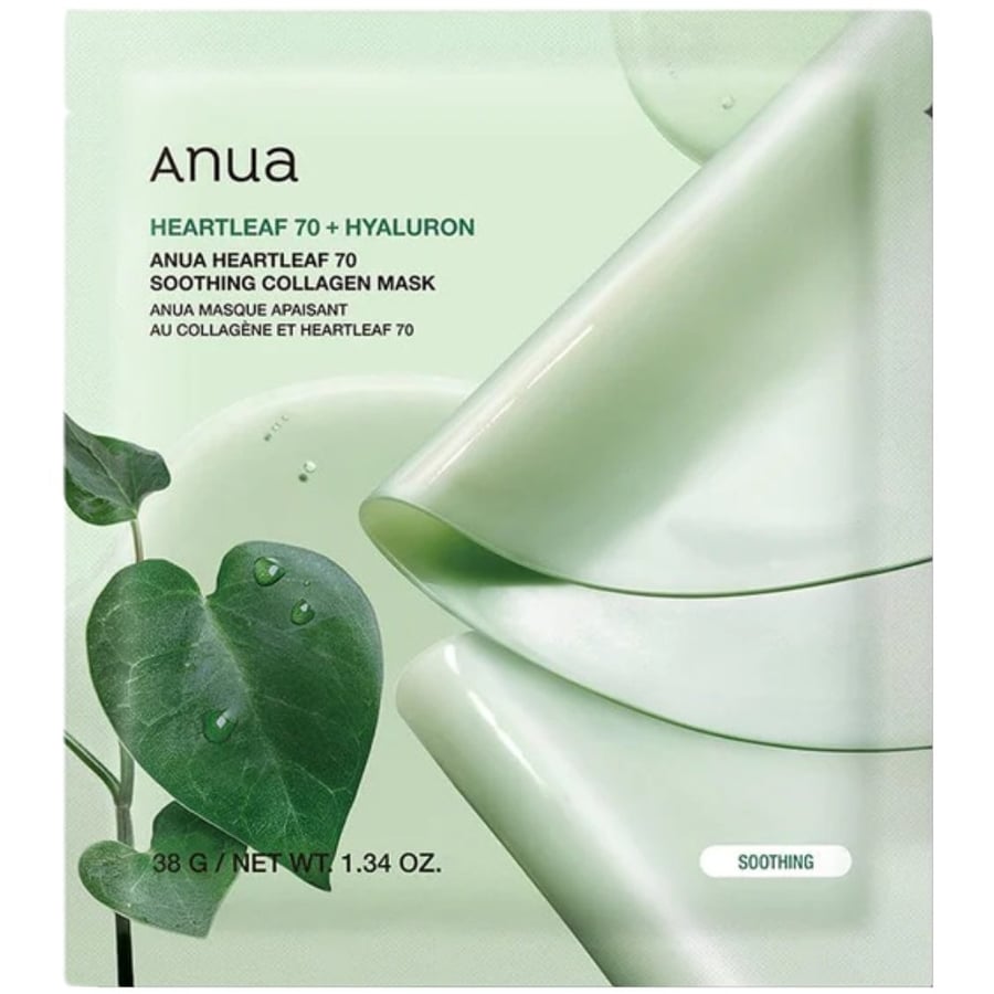 

ANUA Heartleaf 70 Soothing Collagen Mask 38 г - успокаивающая тканевая маска