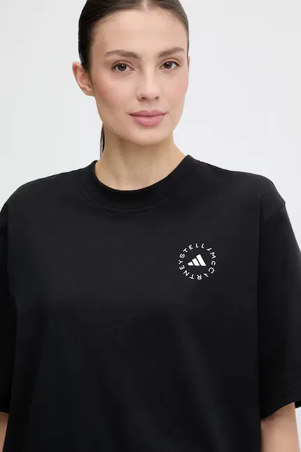 Футболка с коротким рукавом хлопок Adidas by Stella McCartney, черный — фото 4