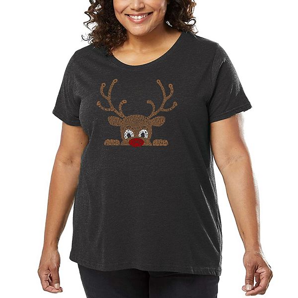 

Футболка с принтом Peeking reindeer для женщин plus size La Pop Art, Grey, Серый, Футболка с принтом Peeking reindeer для женщин plus size La Pop Art, Grey