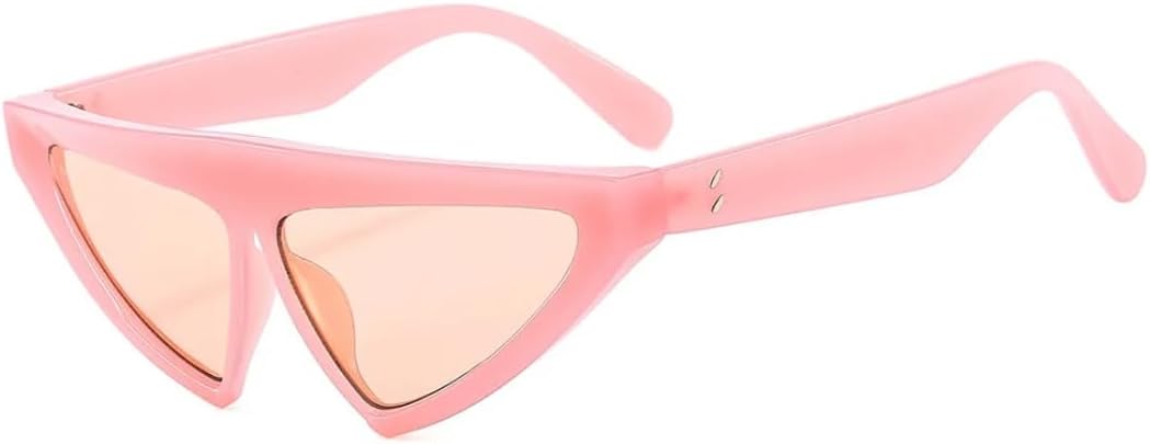 

Солнцезащитные очки для мужчин и женщин - защита UV400 - оправа "кошачий глаз" в маленькой оправе с цветными линзами для занятий спортом на открытом воздухе и вождения DSVIGF, Pink