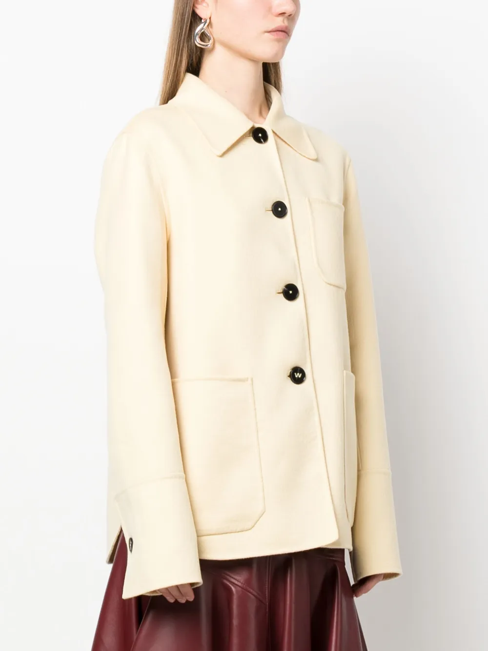 Кашемировая куртка-рубашка на пуговицах JIL SANDER, желтый — фото 3