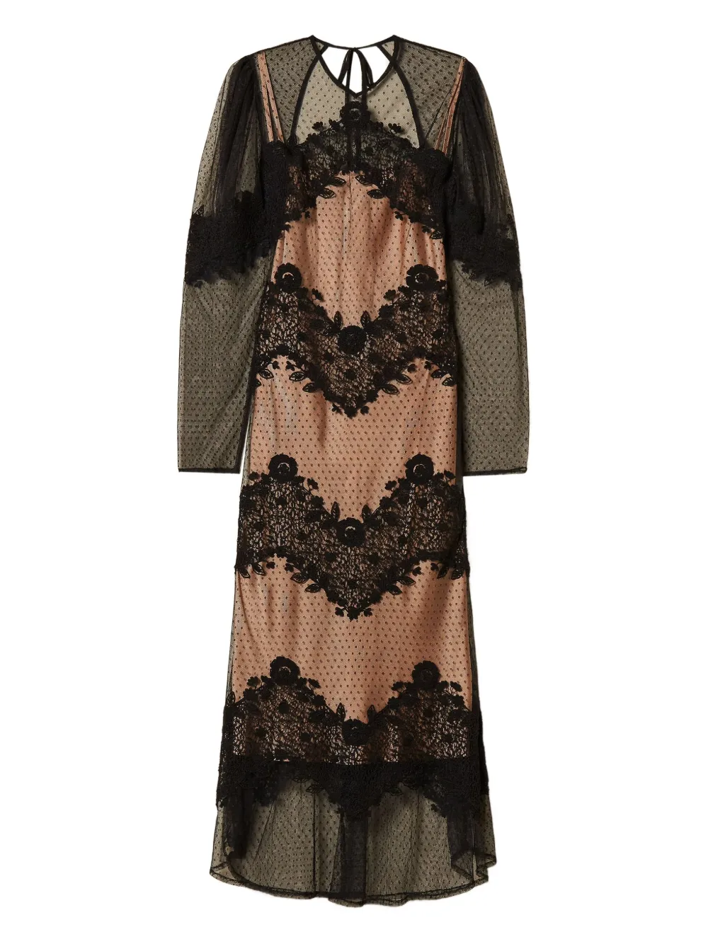 

Платье с кружевом Twinset, черный