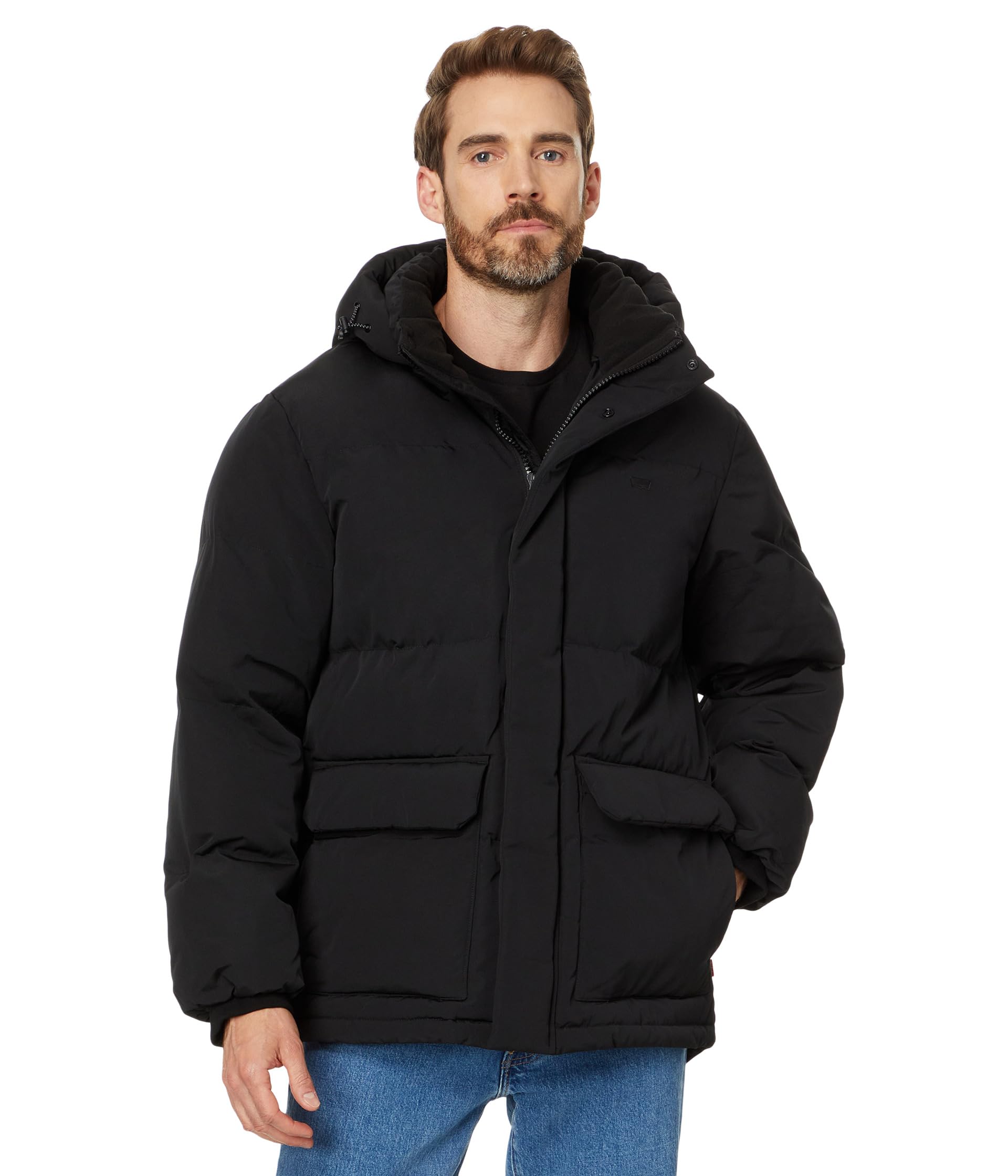 

Парка Levi's Arctic Cloth Midlength Hooded Parka, черный