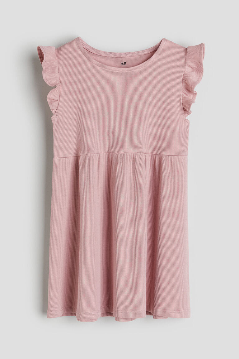 

Платье из джерси в рубчик H&M, розовый