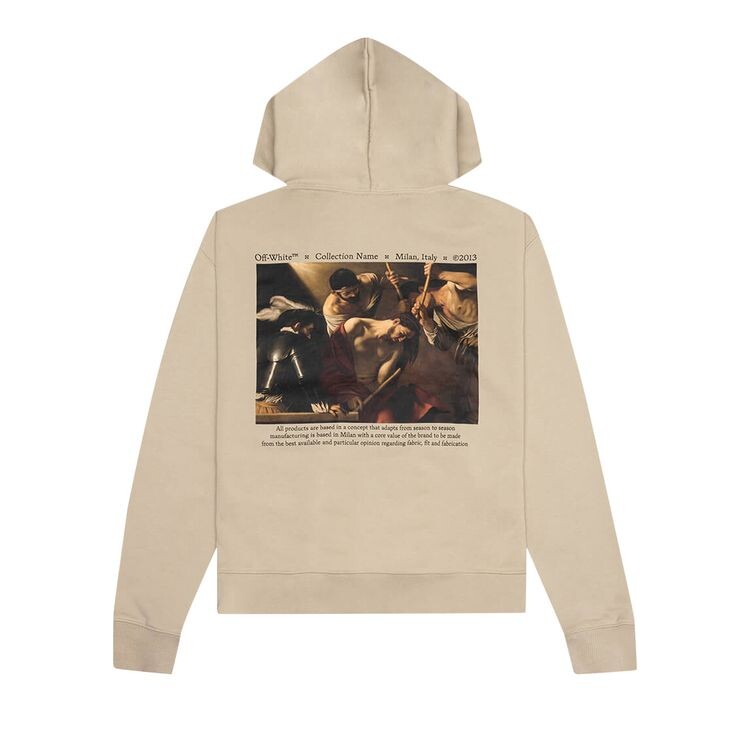 Худи Off-White Caravaggio Crowning Over Hood Dark Sand/Black, желто-коричневый — фото 2