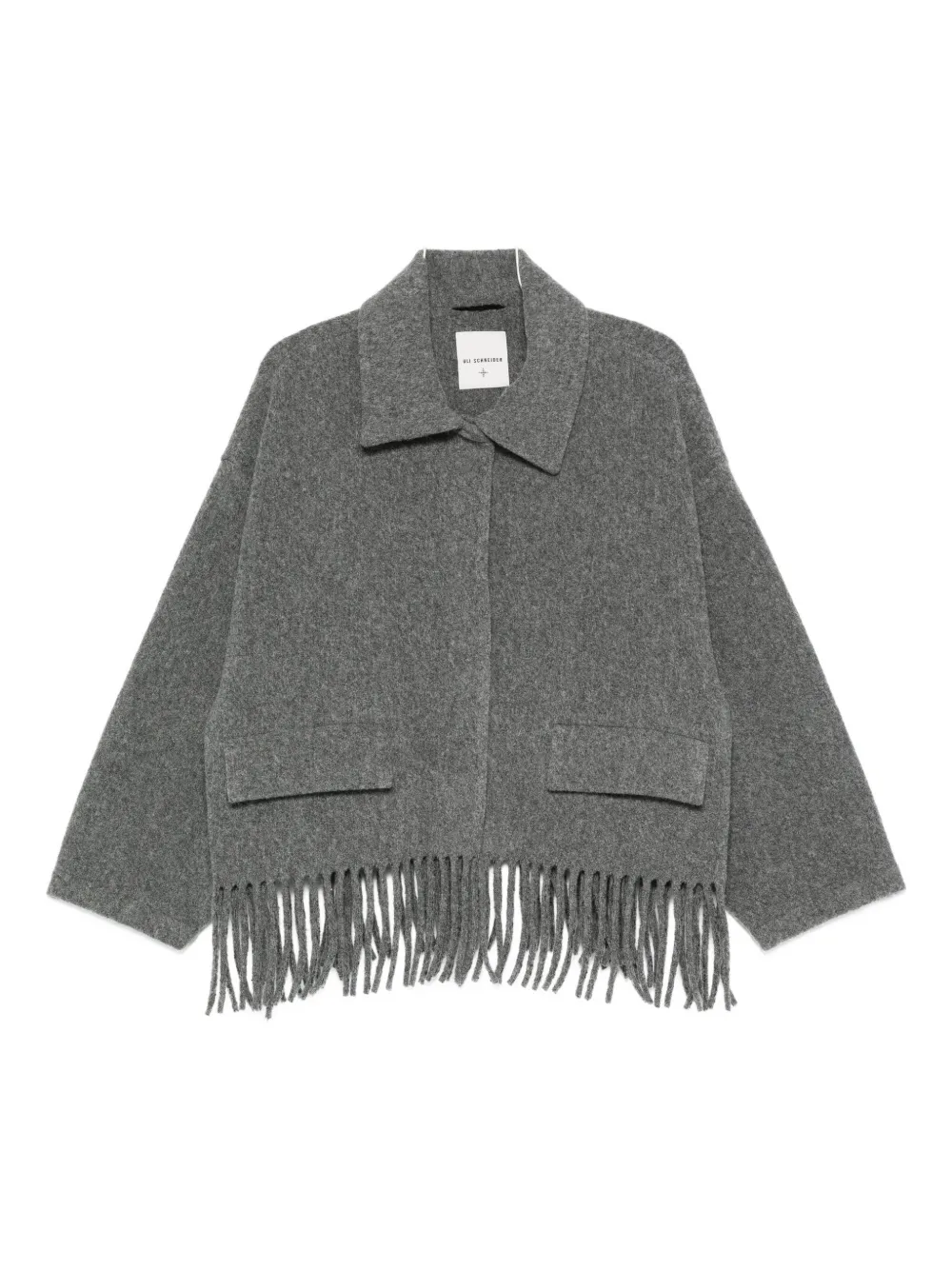 

Шерстяное пальто с бахромой Uli Schneider, серый