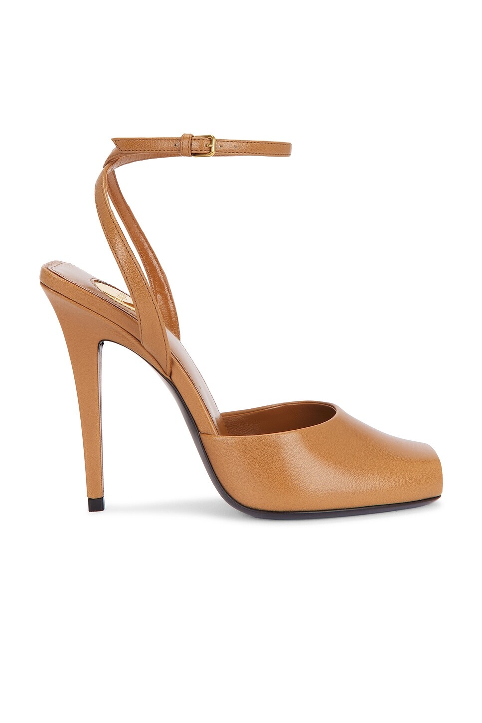 Туфли Orhand с открытым носком Saint Laurent, цвет Dark Macadamia