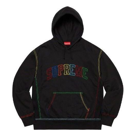 

Толстовка big stitch hooded sweatshirt 'black' Supreme, черный