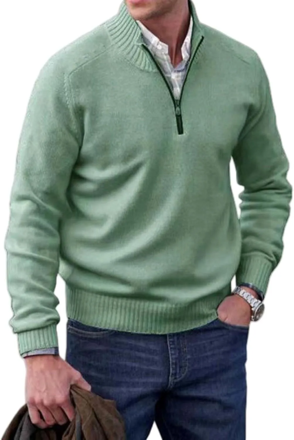 

Толстовка Fall Quarter Zip для мужчин с длинным рукавом и воротником-стойкой BSKNNET