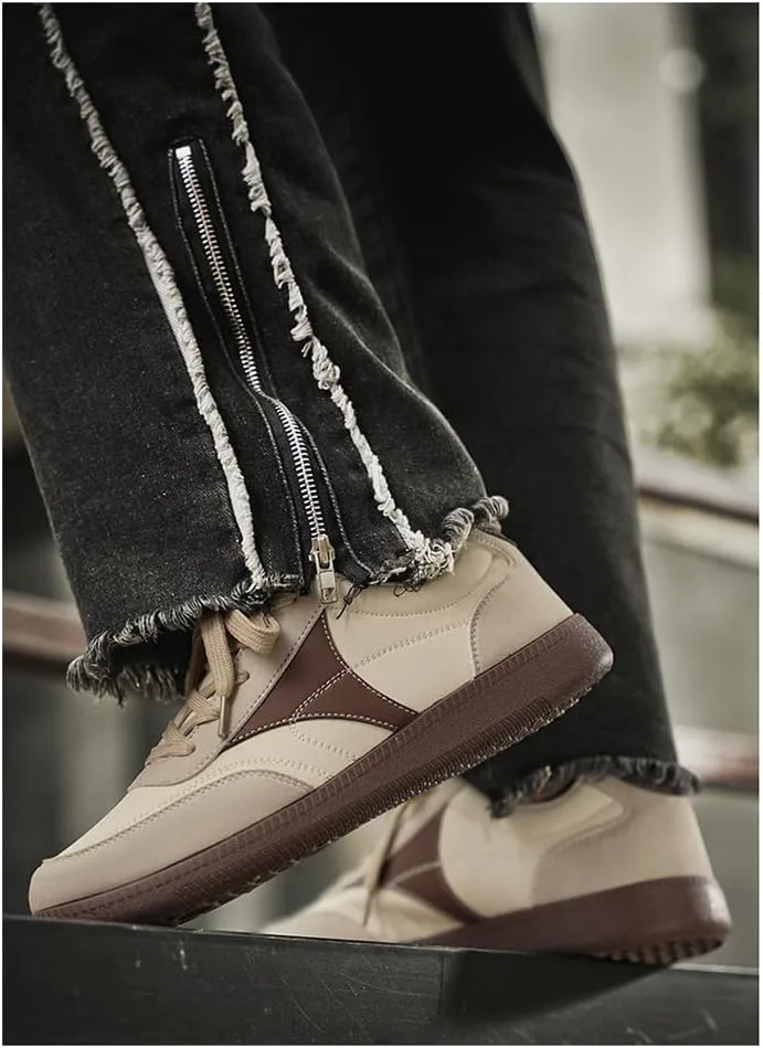 Кроссовки Men's Casual Sports Shoes - Retro and Fashionable Low-top Comfortable Walking Shoes, with PVC Sole, Suitable for Daily wear FmShi, хаки — фото 3