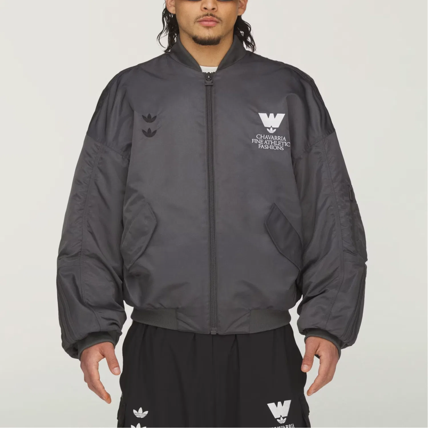 Пуховик коллаборация Willy Chavarria темно-серый Adidas Originals — фото 4