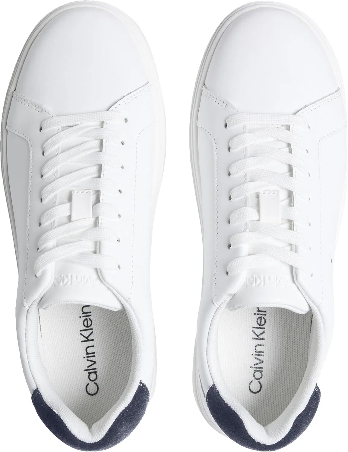 Классические кроссовки Calvin Klein с чашеобразной подошвой и шнуровкой, 02Y, размер 40 EU 02Y - Ярко-белый, темно-синий, 40 — фото 3