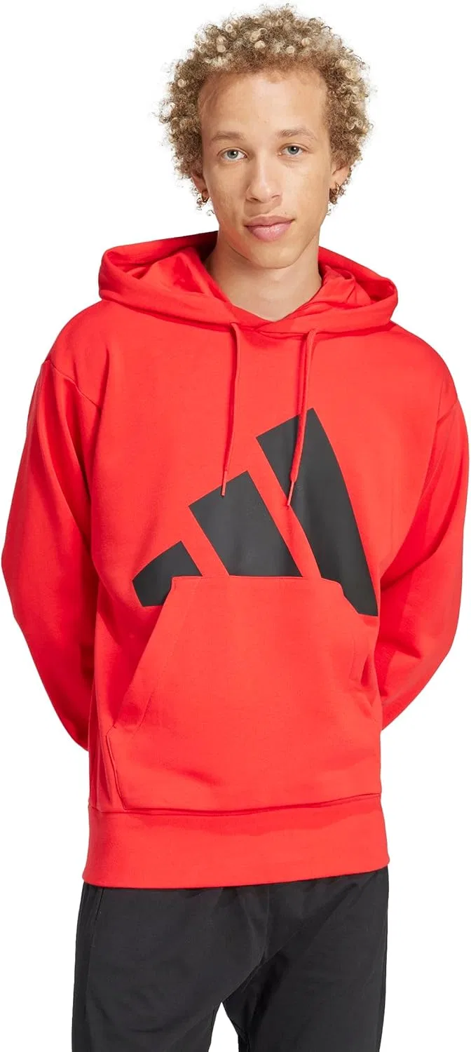 Толстовка Adidas Essentials Big Logo French Terry с капюшоном, черный — фото 3