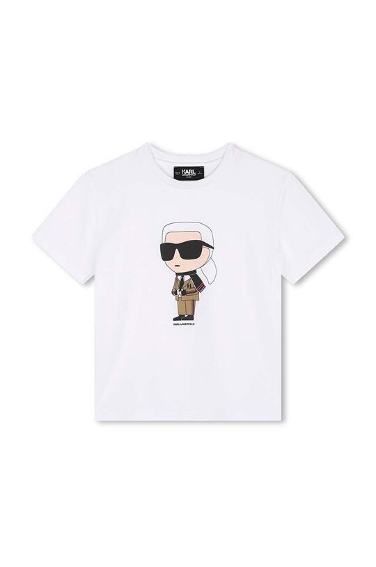 

Детская хлопковая футболка Karl Lagerfeld, белый