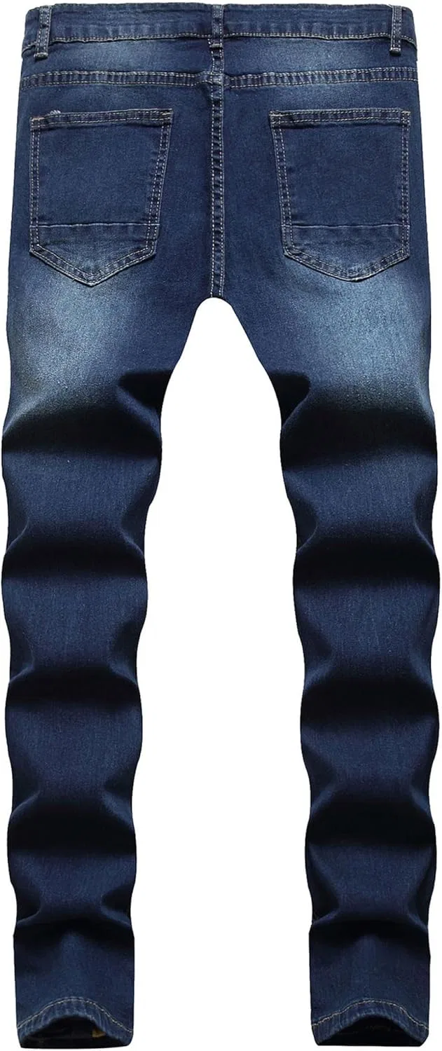 Джинсы рваные, Skinny, Dark Blue — фото 4