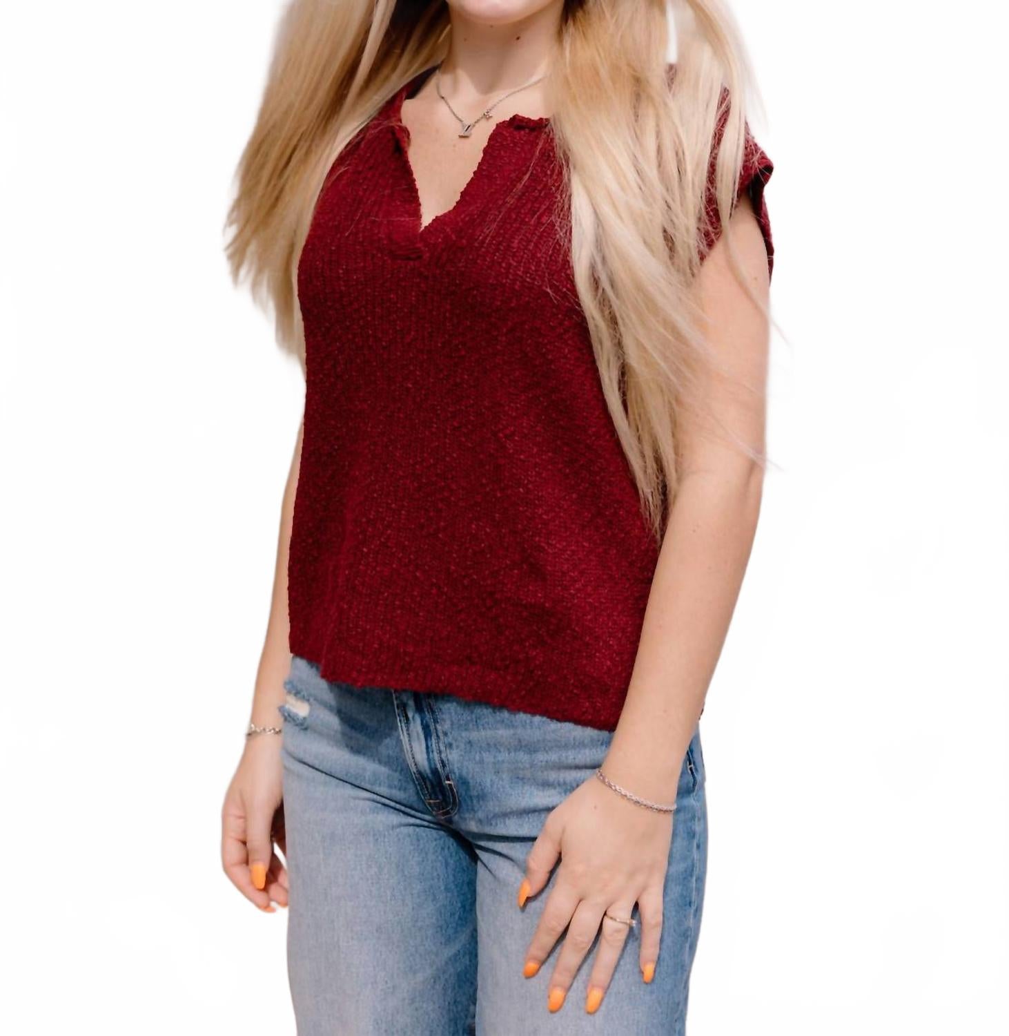 

In February Свитер с V-образным вырезом «Рейчел», винного цвета