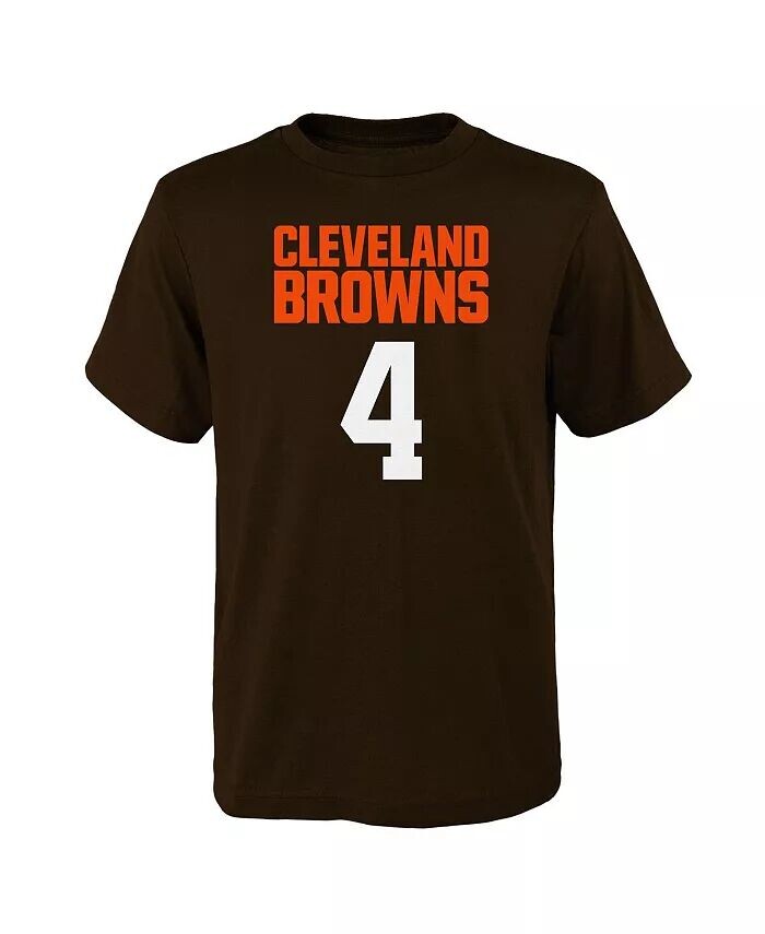 Футболка Big Boys Deshaun Watson Brown Cleveland Browns Mainliner с именем и номером игрока Outerstuff — фото 3