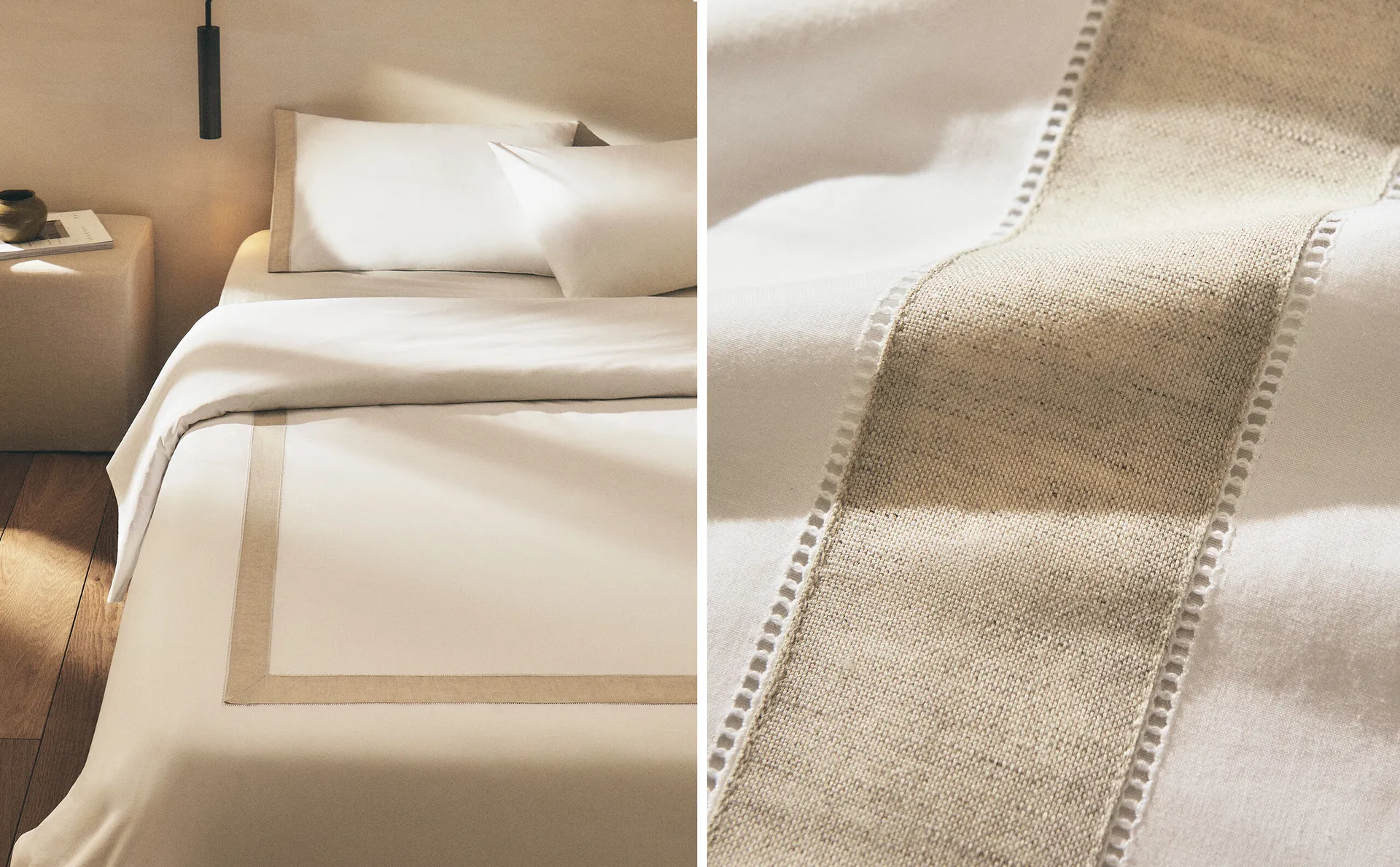 

Пододеяльник с каймой Zara Home, белый