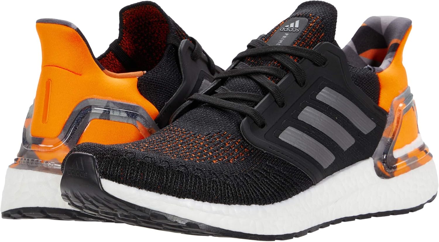 Мужские кроссовки Adidas Ultraboost 20, черный/оранжевый/серый — фото 2