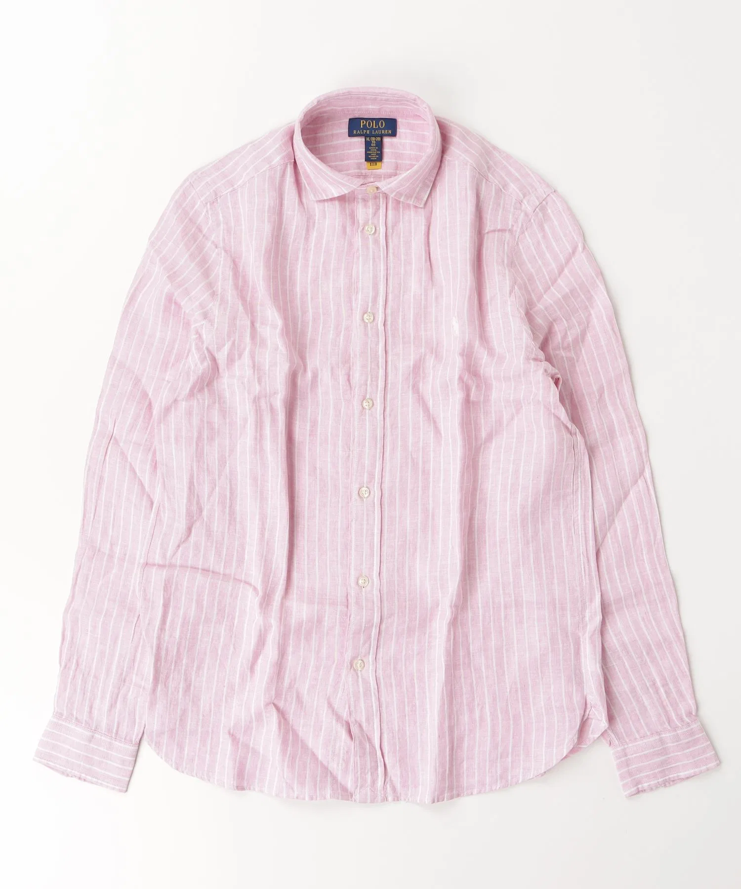 Детская рубашка Polo Ralph Lauren в полоску из льна — фото 3