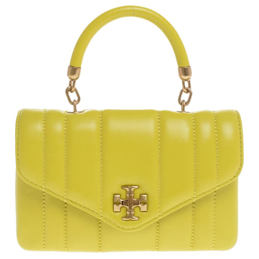 

Кожаная сумка Kira через плечо, мини-сумка кроссбоди, женская жёлтая TORY BURCH