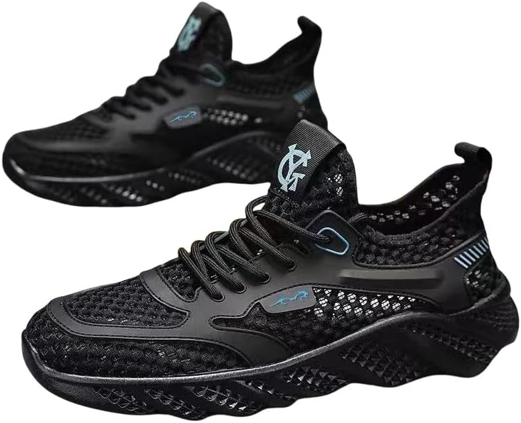 

Мужские летние спортивные сандалии из сетки - дышащие обувь с отверстиями для улицы, мягкая подошва, повседневная модная обувь для пляжа, прогулок и походов Clolinde, черный