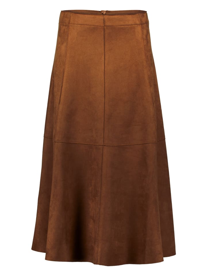 

Zero Юбка миди из замши, цвет ярко-табачный