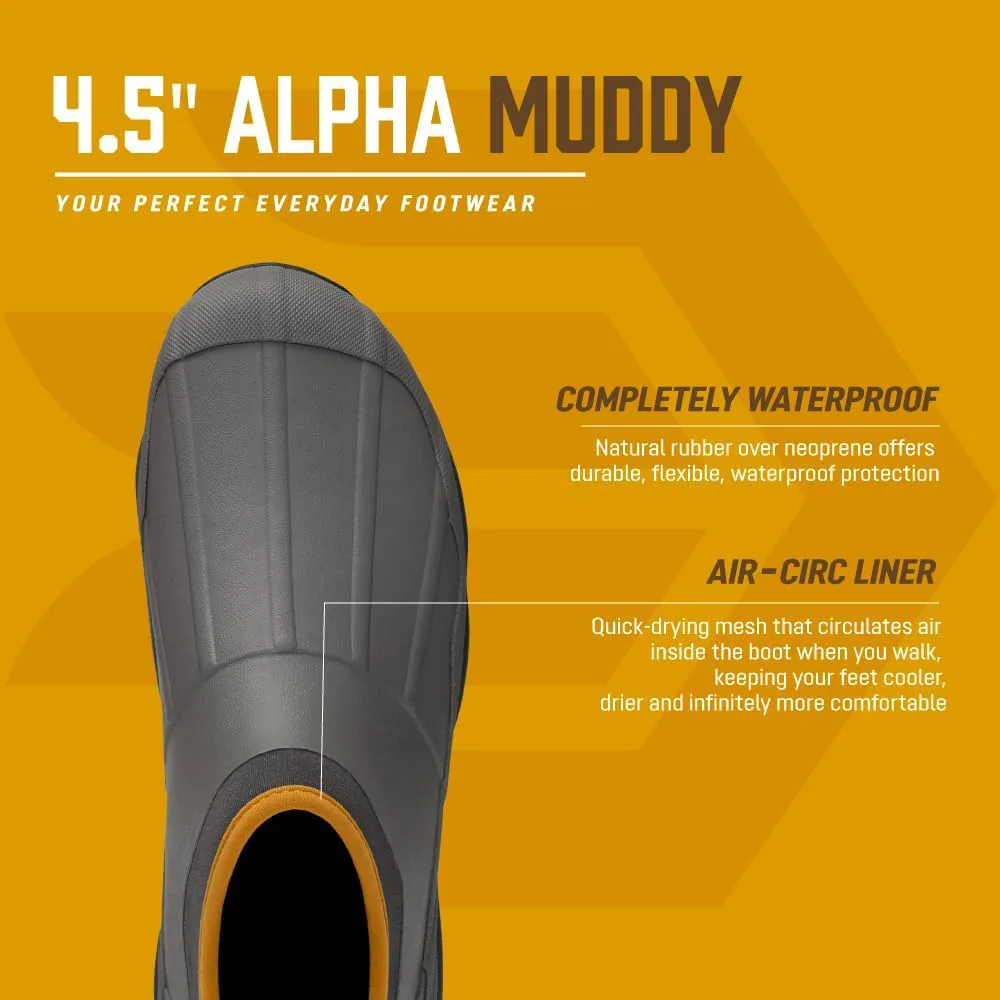 Мужские резиновые сапоги LaCrosse Alpha Muddy 4.5 с водонепроницаемой резиной, конструкцией типа 'на пуантах' и стелькой EVA Name ‎LaCrosse, графит — фото 4
