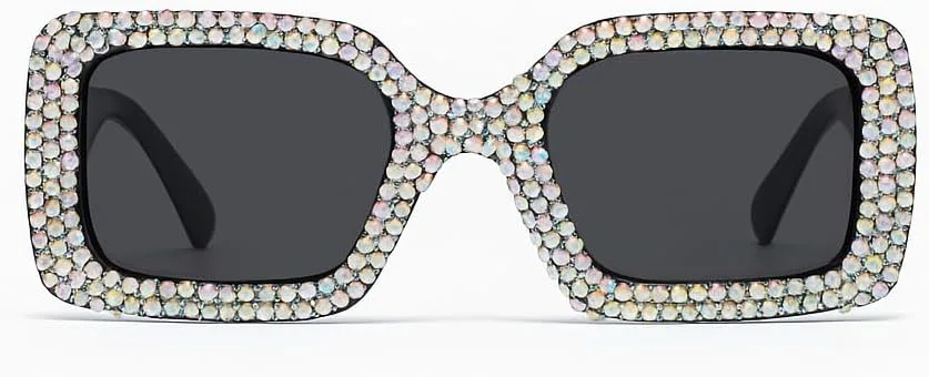 

Солнцезащитные очки bullabulling со стразами для женщин и мужчин, квадратные, с блестками и кристаллами, модные солнцезащитные очки с защитой от УФ-излучения, Ab