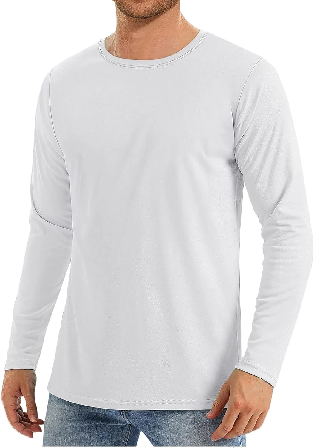 

Мужская футболка с длинным рукавом Moisture Wicking UPF SPF для бега и тренировок Mmoneyake