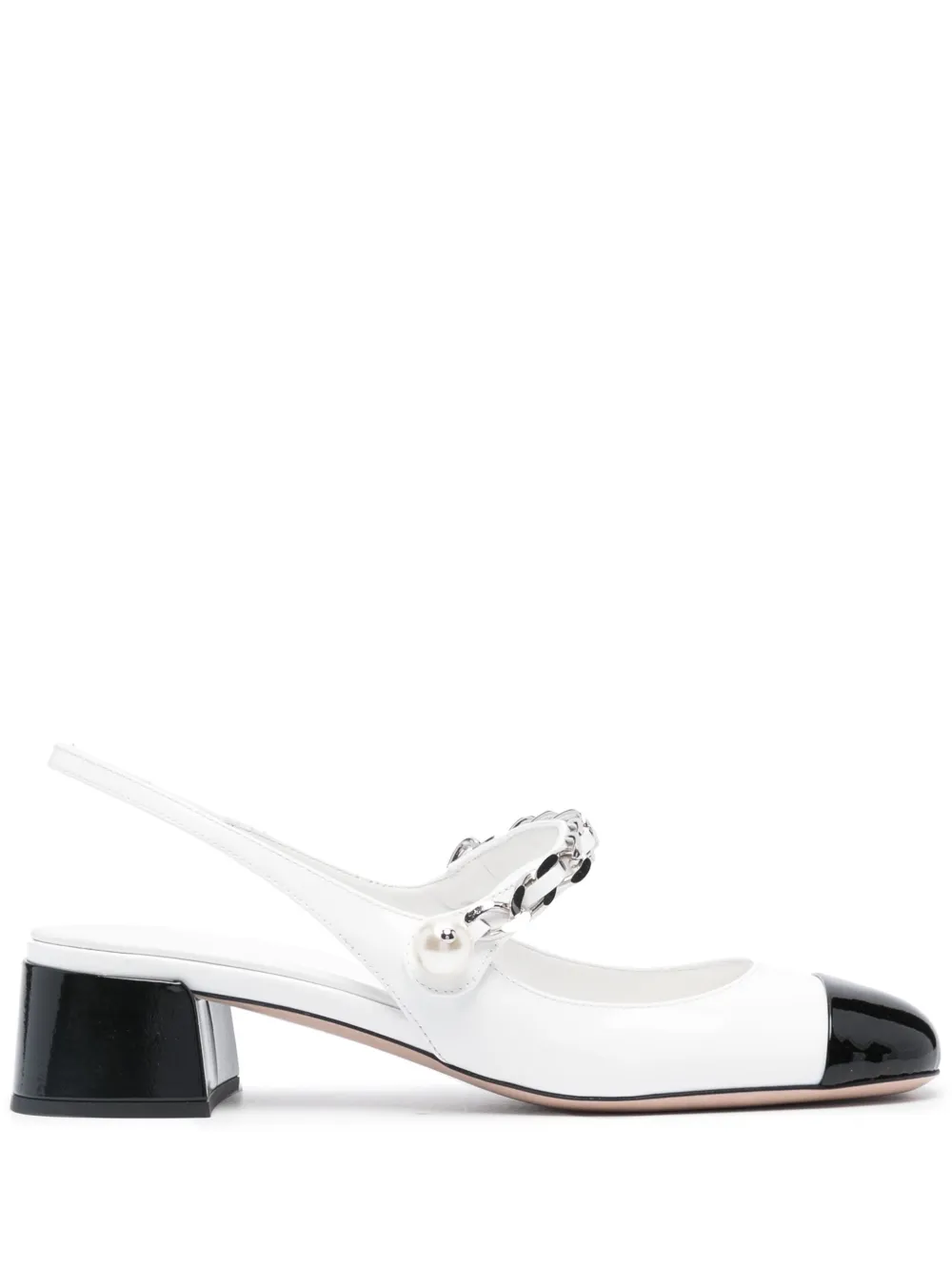 Кожаные туфли MIU MIU, белый