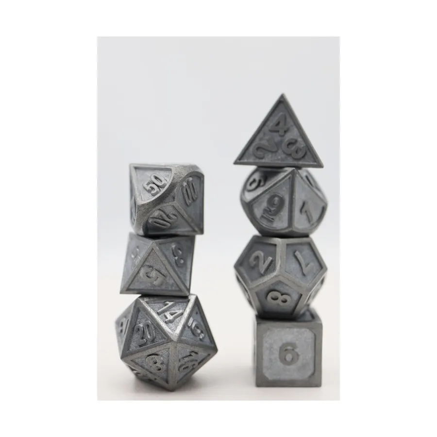 

Набор Poly — тисненая ртуть (7), Dice Sets - Metal (Foam Brain Games)