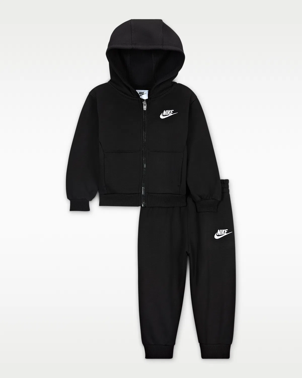 Детский (12-24M) 2-предметный комплект Club с полной застежкой-молнией Nike, Black