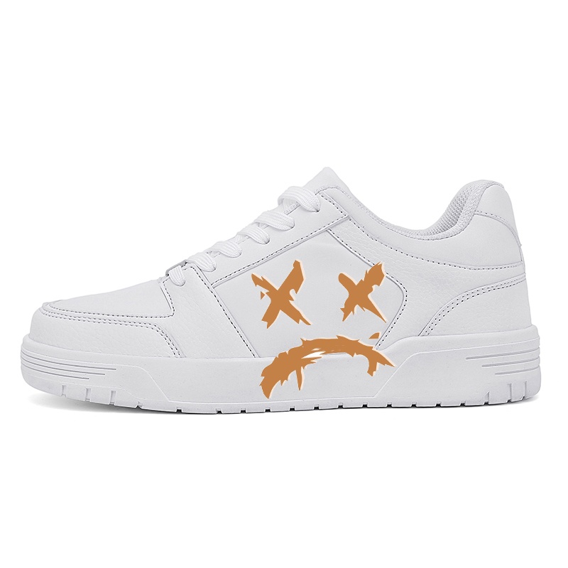 

GQWE Легкие и дышащие мужские скейтерские кеды низкие White Orange, цвет White Orange