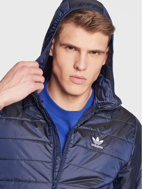 Демисезонная куртка regular fit Padded Hooded Puffer Jacket HL9210 Adidas, синий — фото 3