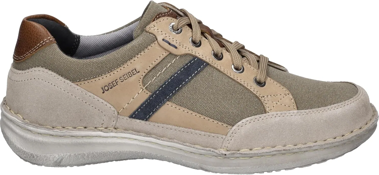 Мужские низкие кроссовки Josef Seibel Anvers 79, очень широкие (K), со сменной стелькой, Beige/Multi-Coloured — фото 3