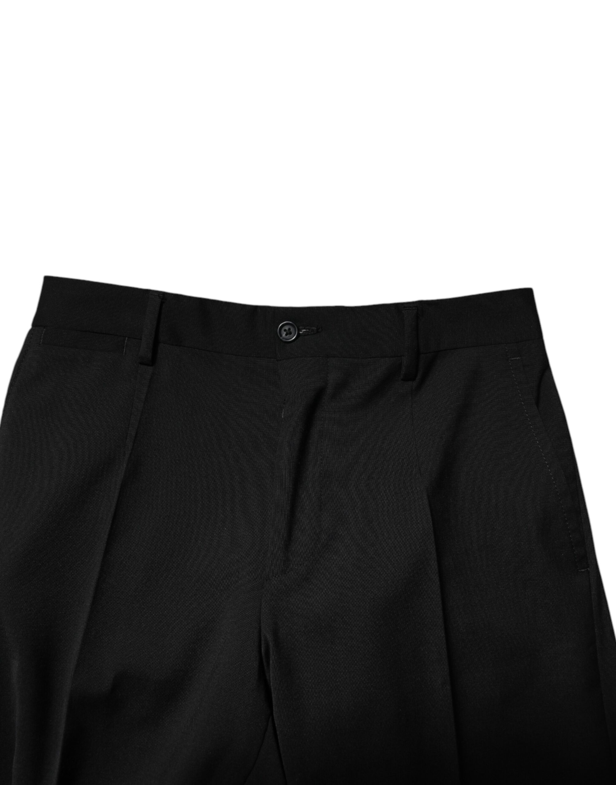 Черные шерстяные формальные мужские укороченные брюки Dolce & Gabbana, Black — фото 4