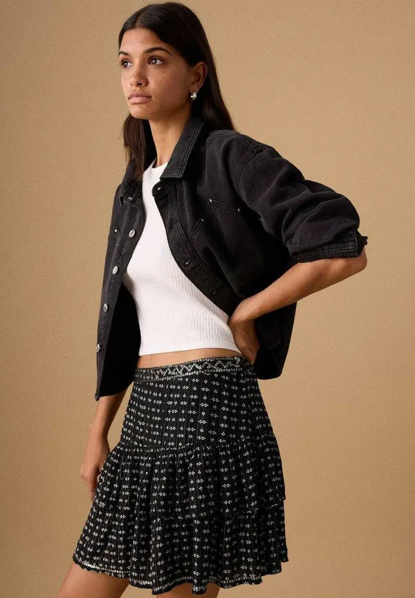 Подростковая юбка а-силуэта Mango Kids, Black — фото 2