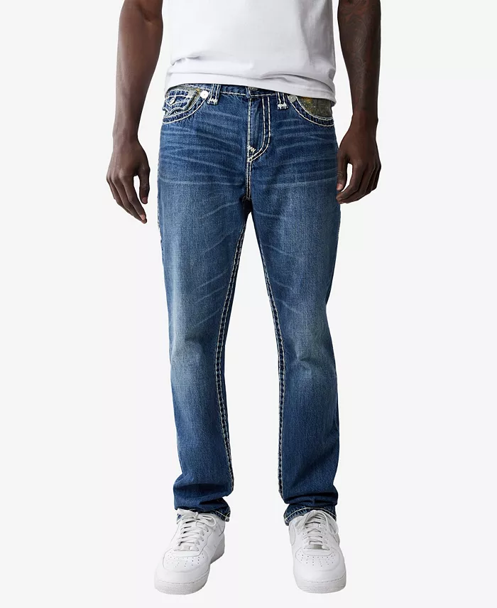 

Мужские прямые джинсы Ricky Super T Buddha Camo True Religion, синий