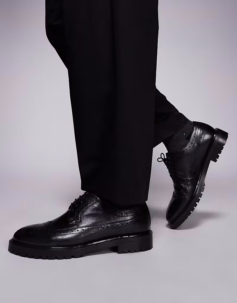 

Туфли-броги Walk London James из черной кожи