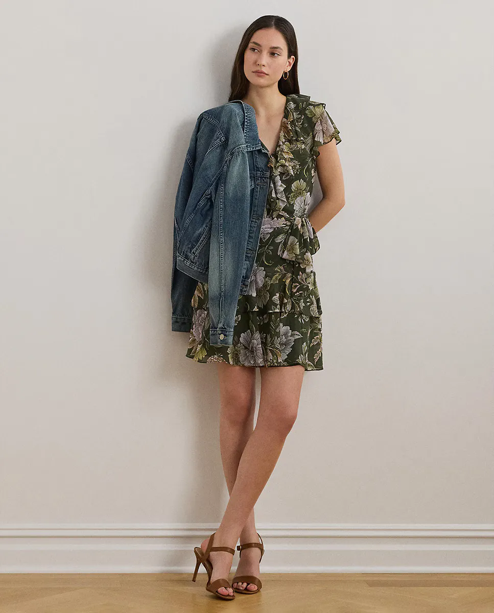 

Короткое платье с принтом Lauren Ralph Lauren, зеленый