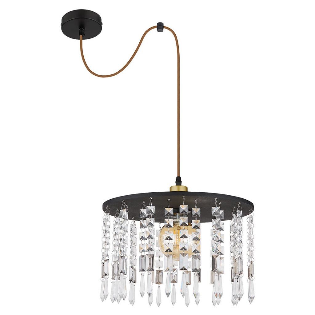 

Подвесной светильник, черная латунь, хрустальные подвески, высота 120 см. Globo Lighting